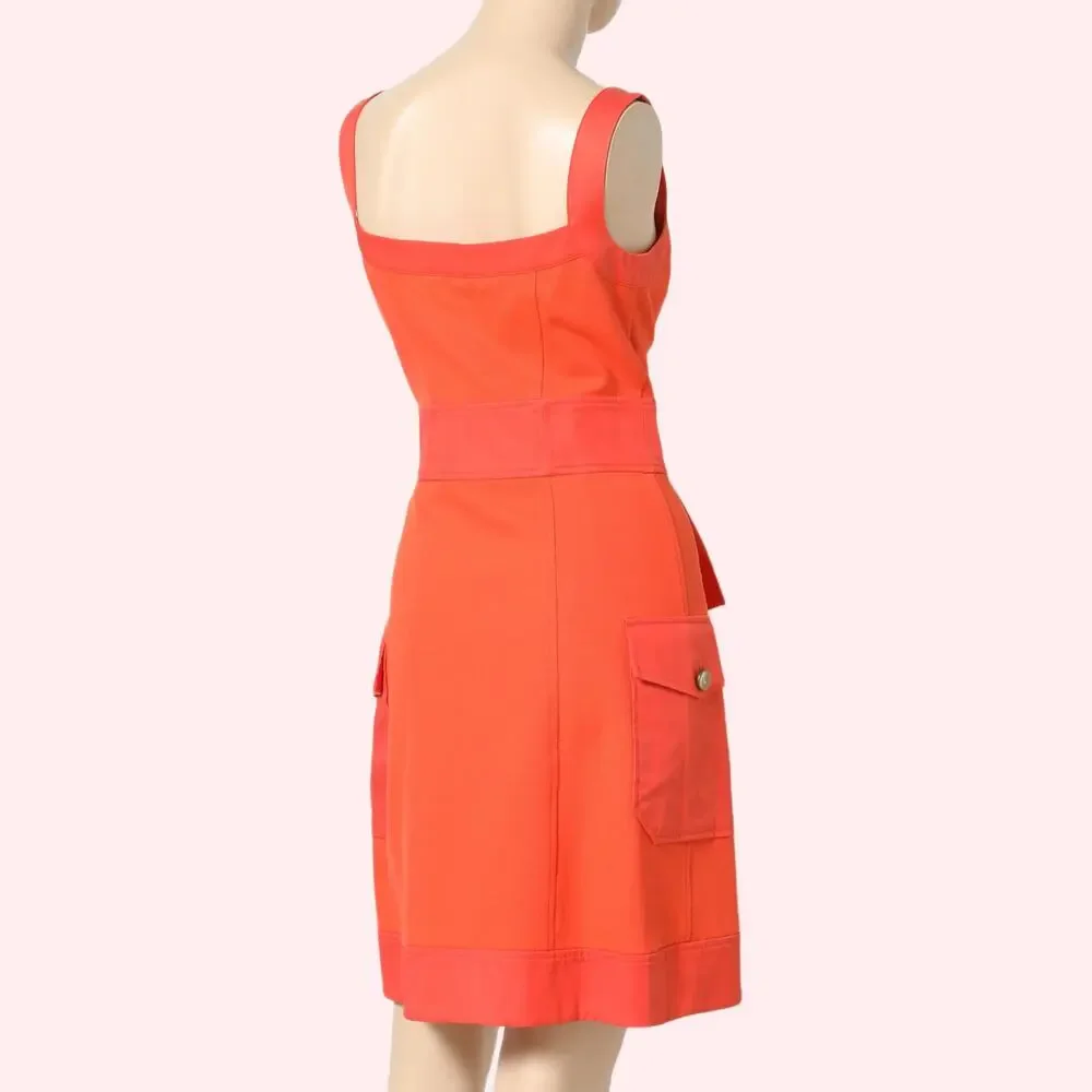 DIANE VON FURSTENBERG Orange V-Neck Button-Up Mini Dress - Picture 9 of 11